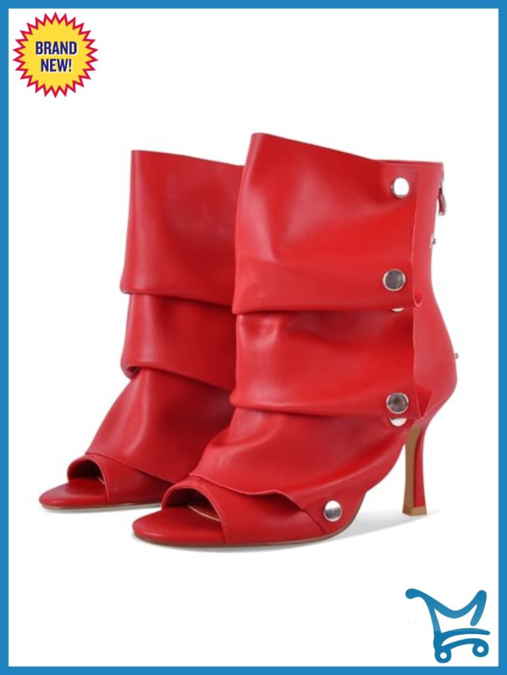 Peep Toe Booties Slouchy Stiletto Kitten Heel Open Toe Back Zipper